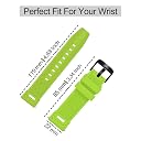 LORENZ Silicone Watch Band Strap, 22mm Width, Neon Green, Flexible and Soft | SPRT-GRN gallery image
