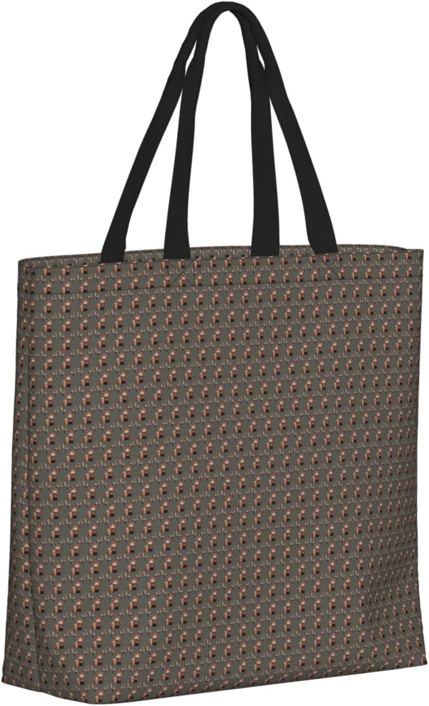 Beauty Deer Print Eco-Friendly Tote Lightweight Grocery Bag Daily Commuting Travel Beach Gym Use