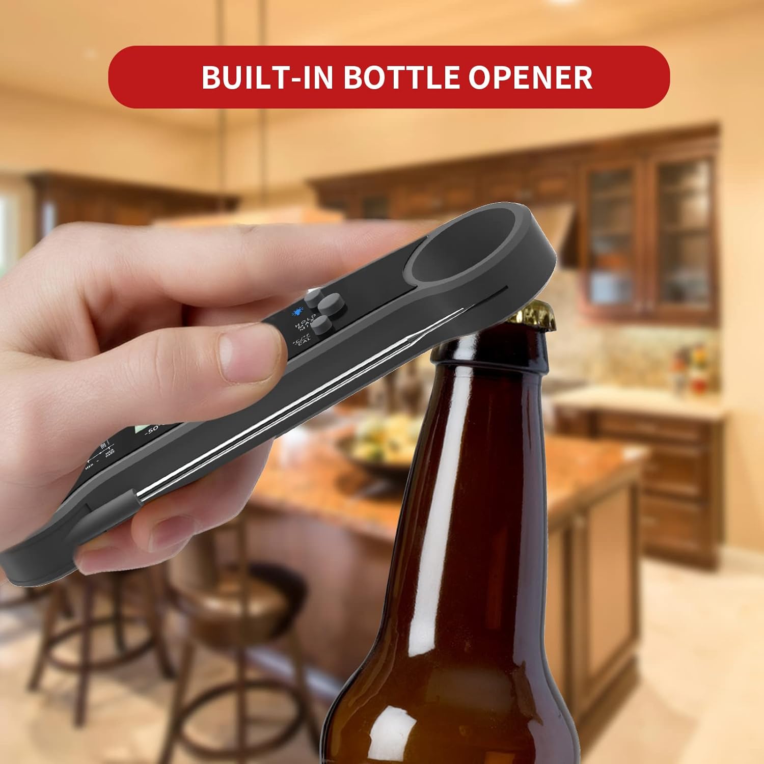 review LPONJAR Digital Meat Thermometer, Instant Read Food Thermometer for Grilling, BBQ, Cooking, Baking, Liquids - Foldable Probe, Bottle Opener, IP67 Waterproof, Backlight, Magnet, and Calibration