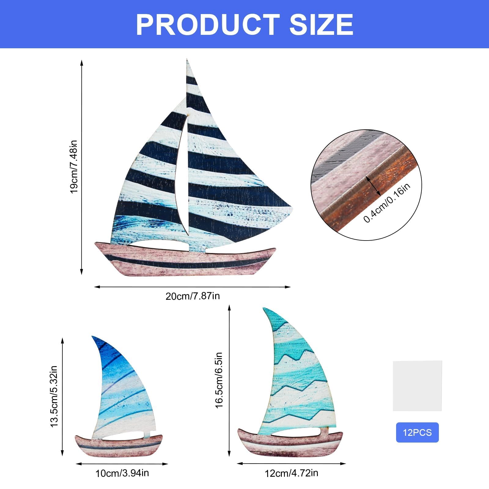 Segelboot Wanddekoration Aus Holz – 3-teilig, Maritime Deko Für Wohnzimmer, Schlafzimmer & Mehr, Selbstklebend