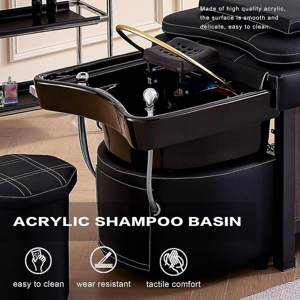 Lit de shampoing Head Spa avec Vasque en céramique pour Spa et Salon de beauté