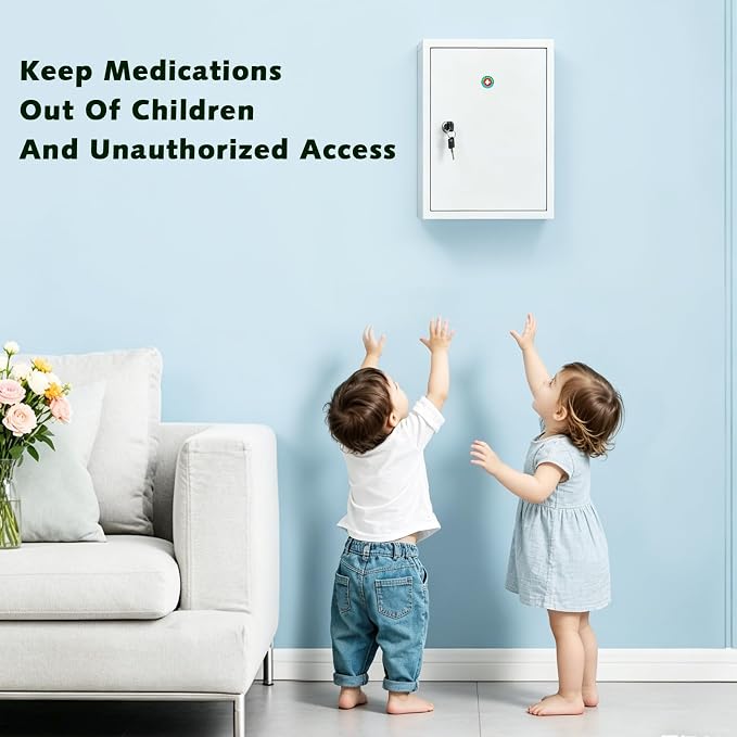 Gabinete de Medicina con Cerradura para Montar en Pared, Blanco miniatura 5