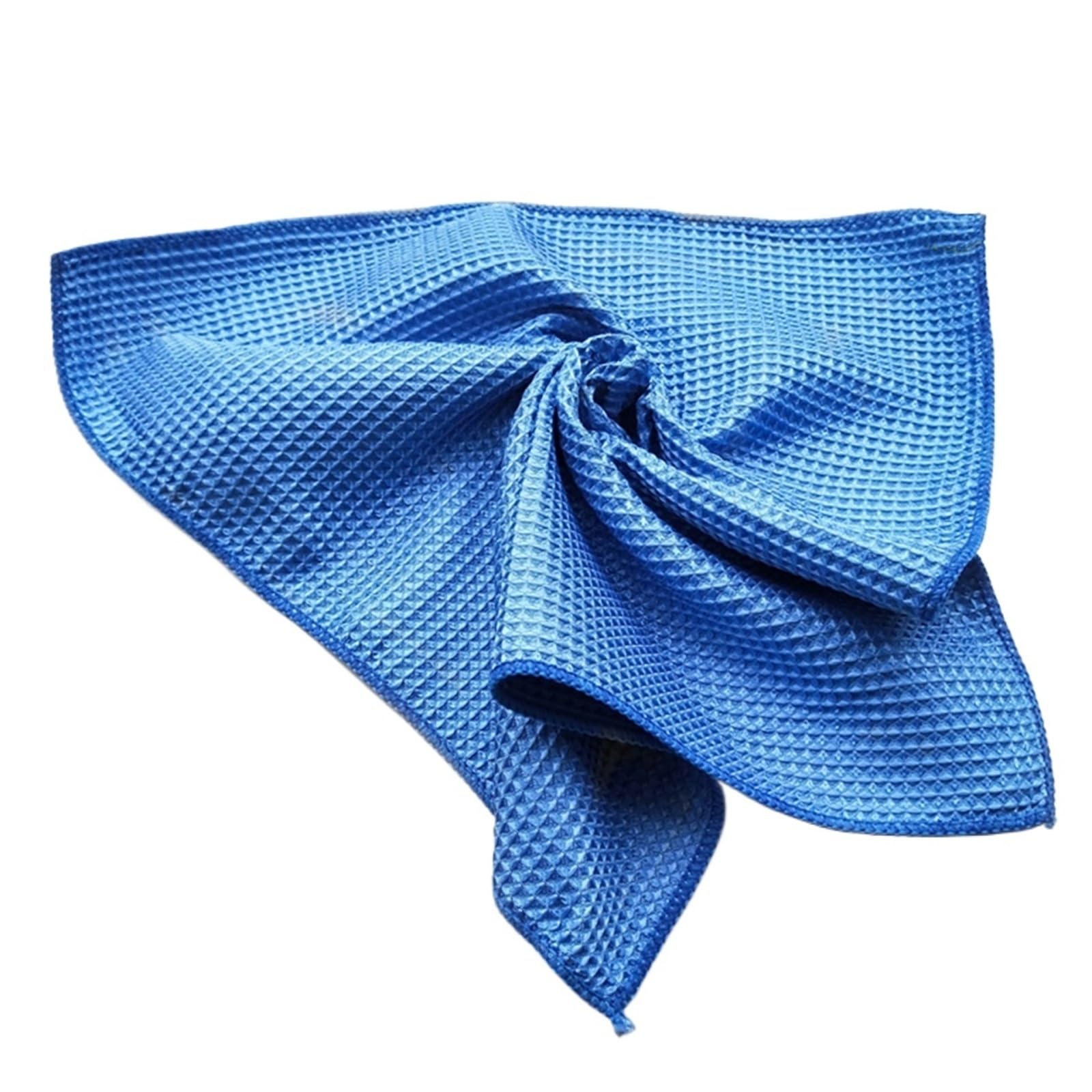 GMEqfhpOPS Car Wash Towel Glass Cleaning Water Drying Microfiber Window Clean Wipe Auto Detailing Waffle Weave for Kitchen Bath 40 * 40cm Towels Bath(Blue)