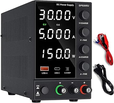 Adjust DC Power Supply Adjustable Lab Bench Power Source 30V 10A 60V 5A AC Switching Stabilized Bench Source Wanptek DPS3010U for Lab Equipment, DIY Tool, Repair, Electronic TeDPS305U 30V 5A