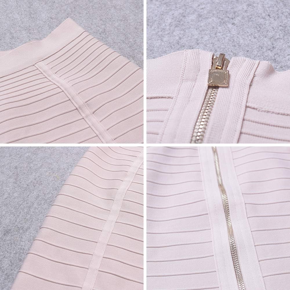 Women's High Waist Knee Length Stripe Bandage Pencil Skirt - Image 6