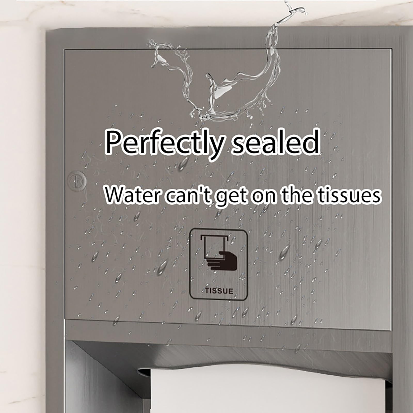 Portarrollos Papel Higiénico Empotrable de Acero Inoxidable 304, Hornacina de Pared con Cubo de Basura Integrado, Portarollos Baño Impermeable y Antióxido(Gray,750x345x140mm)