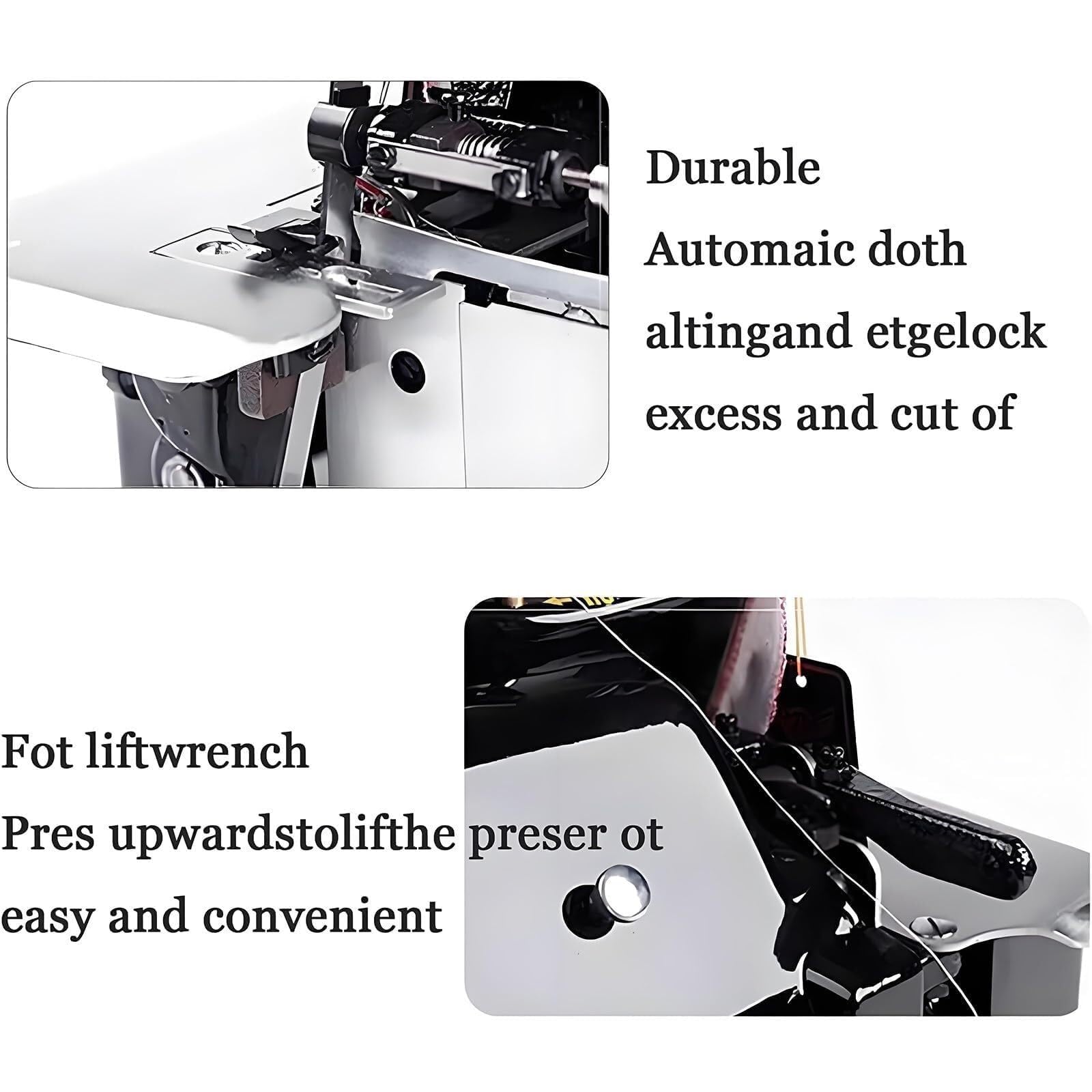 Heavy Duty Overlock Serger Machine z metalową ramą, regulowana długość ściegu do skóry, dżinsu i grubych tkanin – wszechstronne narzędzie do szycia i rękodzieła