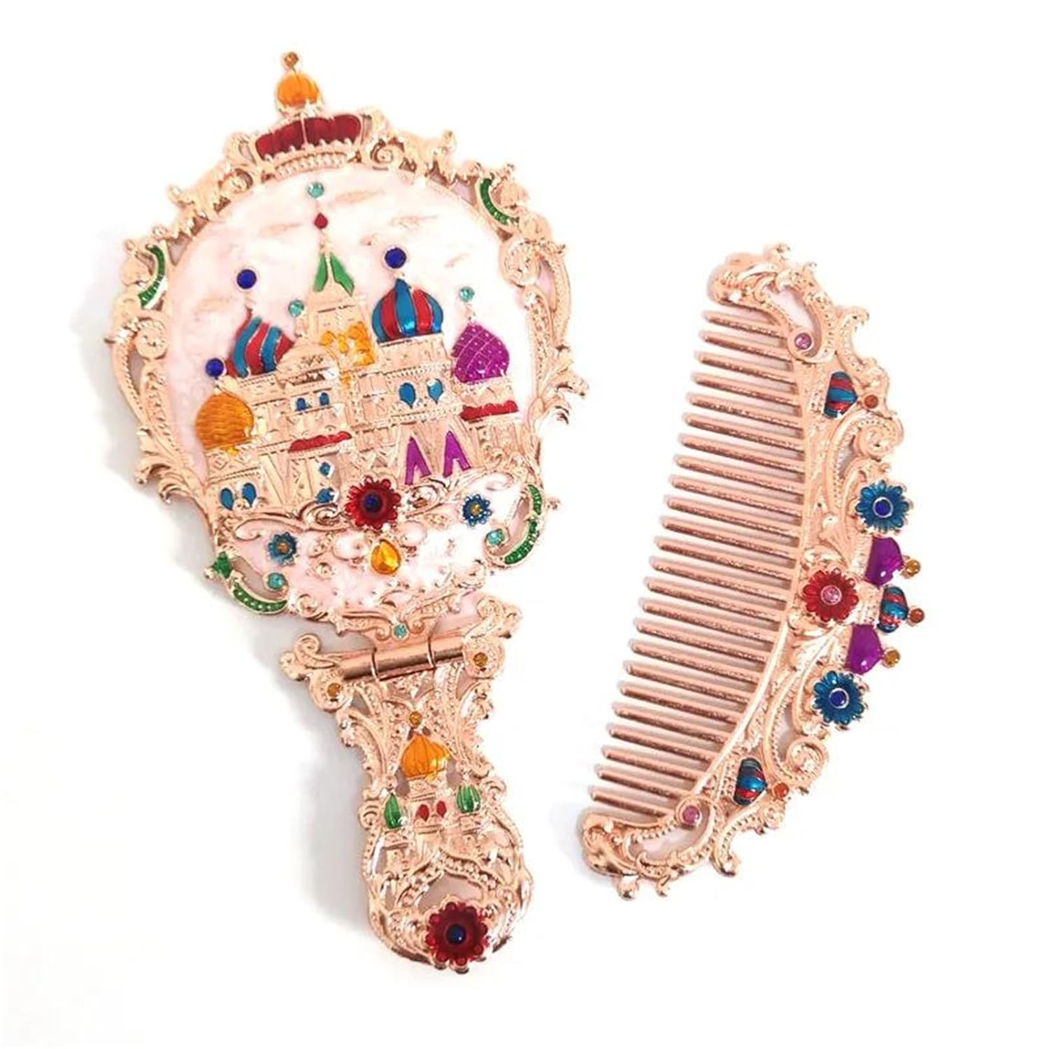 Vintage Folding Mirror Comb Set Princess Vanity Tool For Home And Travel image 3