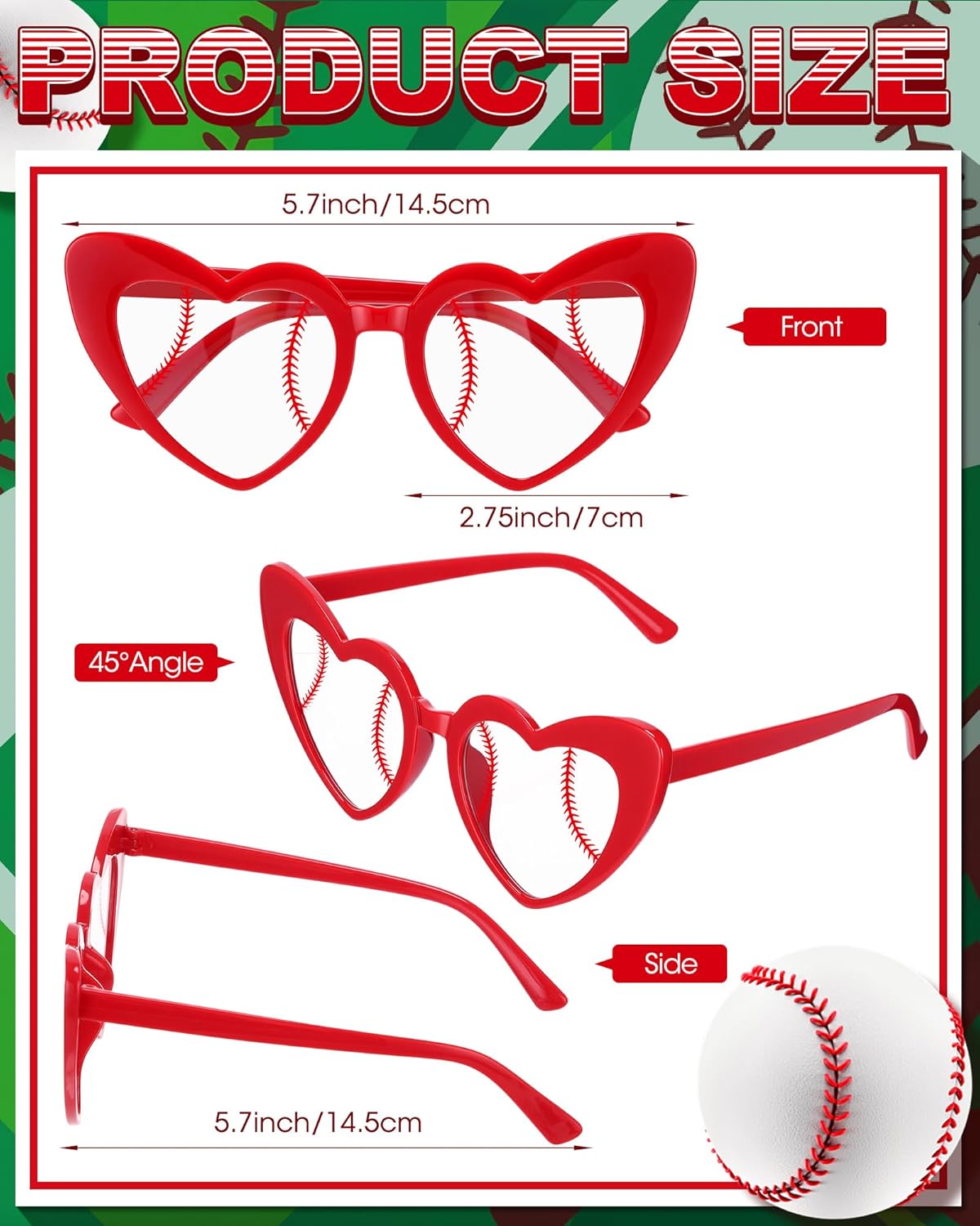 12/24 Pcs Sport Party Favors Baseball Soccer Softball Sunglasses for Adult Sport Events Team Gifts Photo Booth Props