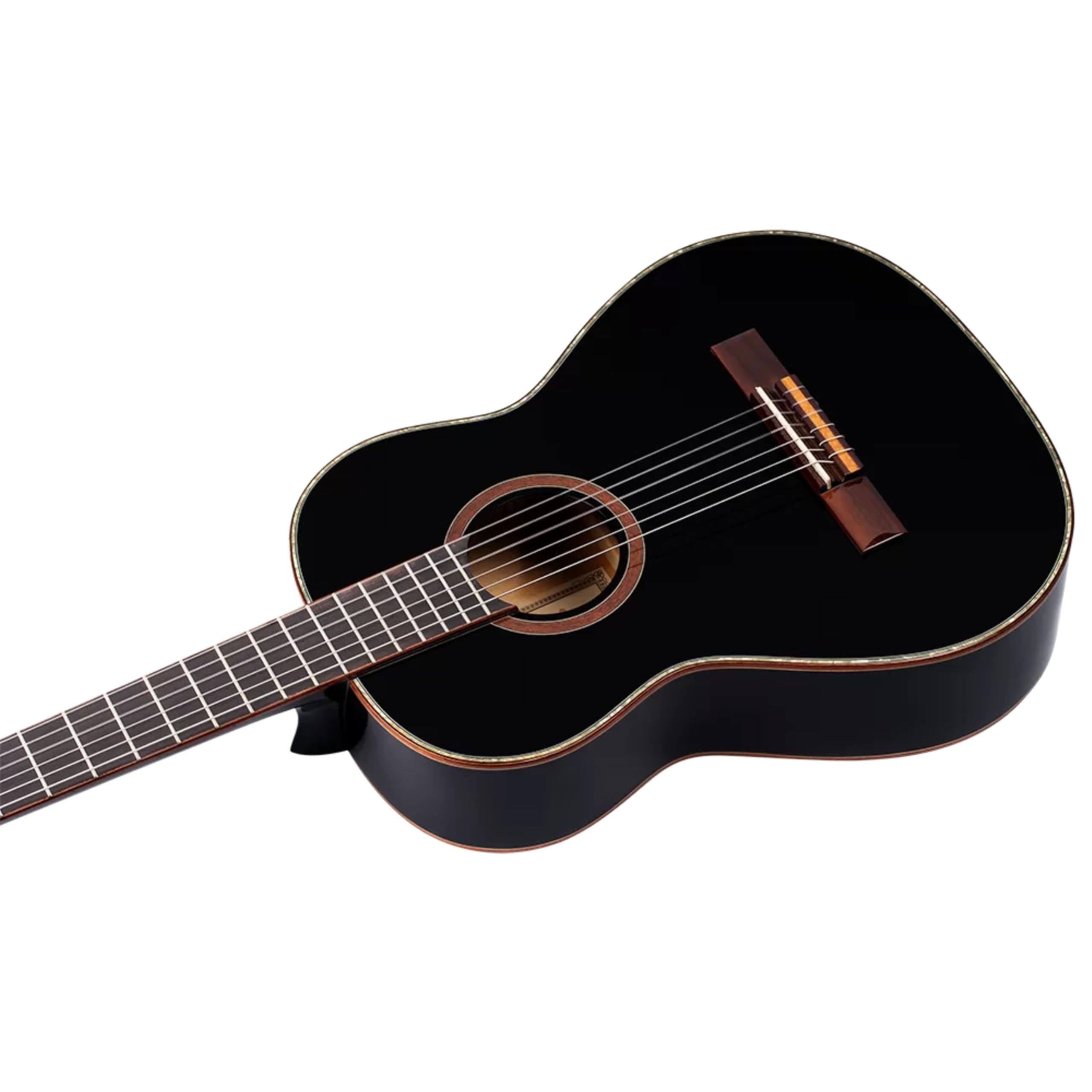 Ortega Guitars 3/4 Konzert Gitarre – Family Series – Inklusive Gig Bag – Fichte, Mahagoni, Schwarz (R221BK-3/4)