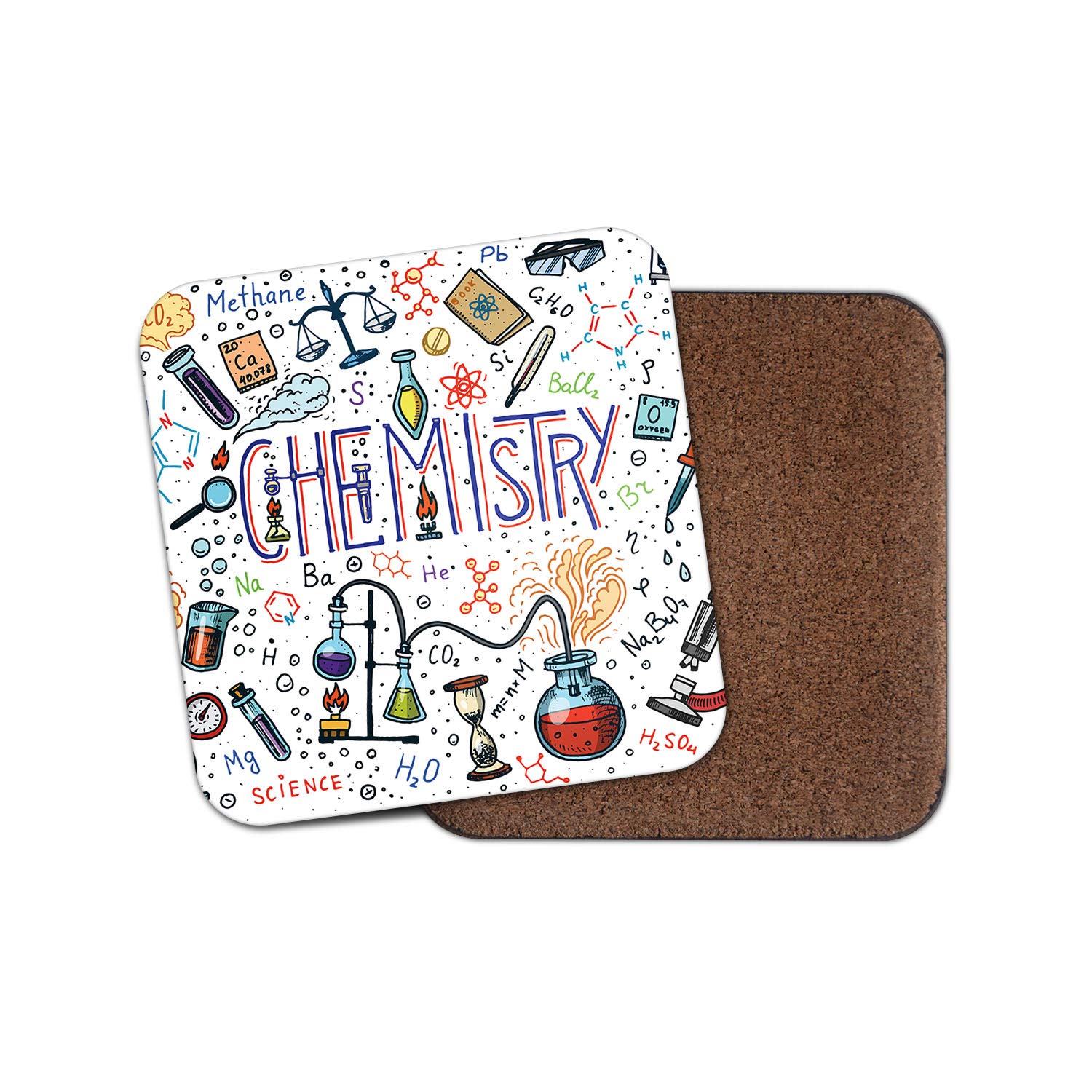 Destinationvinyl Multicolor 1 X Chemistry Coaster - Science Teacher Student Uni College #14791