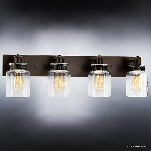 Miniatura 3 de Urban Ambiance Lámpara de tocador de baño moderna de lujo, tamaño grande 8.625 pulgadas de alto x 30.25 pulgadas de ancho, con elementos de estilo