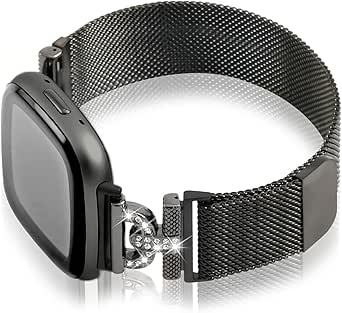 Compatibile con Fitbit Versa 3/Versa 4, cinturino in metallo, per donne e ragazze, sottile, in acciaio inox, cinturino di ricambio per smartwatch Fitbit Sense/Sense 2, Small/Large, acciaio inox
