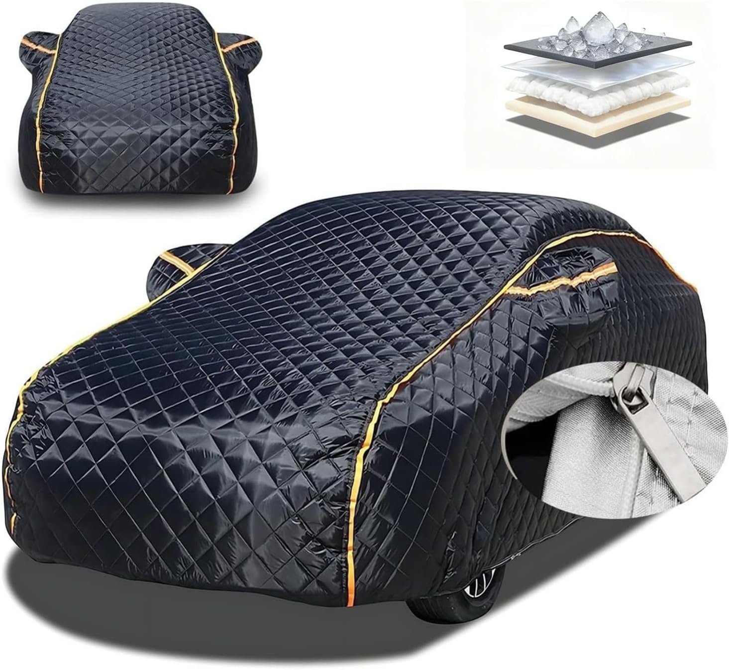 Hail Protector Car Cover Compatible with Jeep Wrangler JK JL TJ YJ CJ 4 Door,Anti-Hail Car Cover,5-Layer Thickened，Protecting Against Scratches Hail Proof,Custom Fit ytf99th