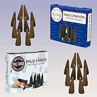 Vista 8 de TRUMIRI Incense Cones - Combo Pack of 20 Cone Incense - 10 Nag Champa + 10 Palo Santo - Insence Cones - Incense Cones Scented - Cone Incense Scents