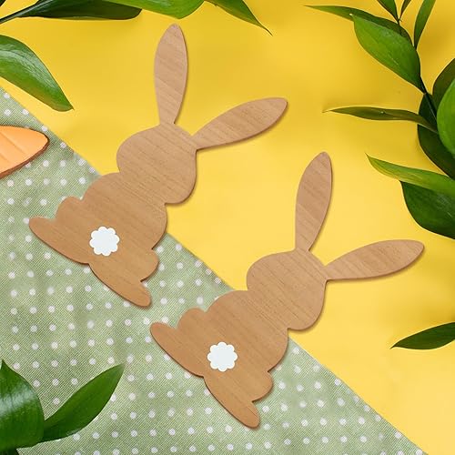 Miniatura 6 de Ziliny 2 tablas de cortar de conejo, linda tabla de cortar para cocina, tabla de cortar para carnicero, verduras, frutas, ensalada, bloque, queso,