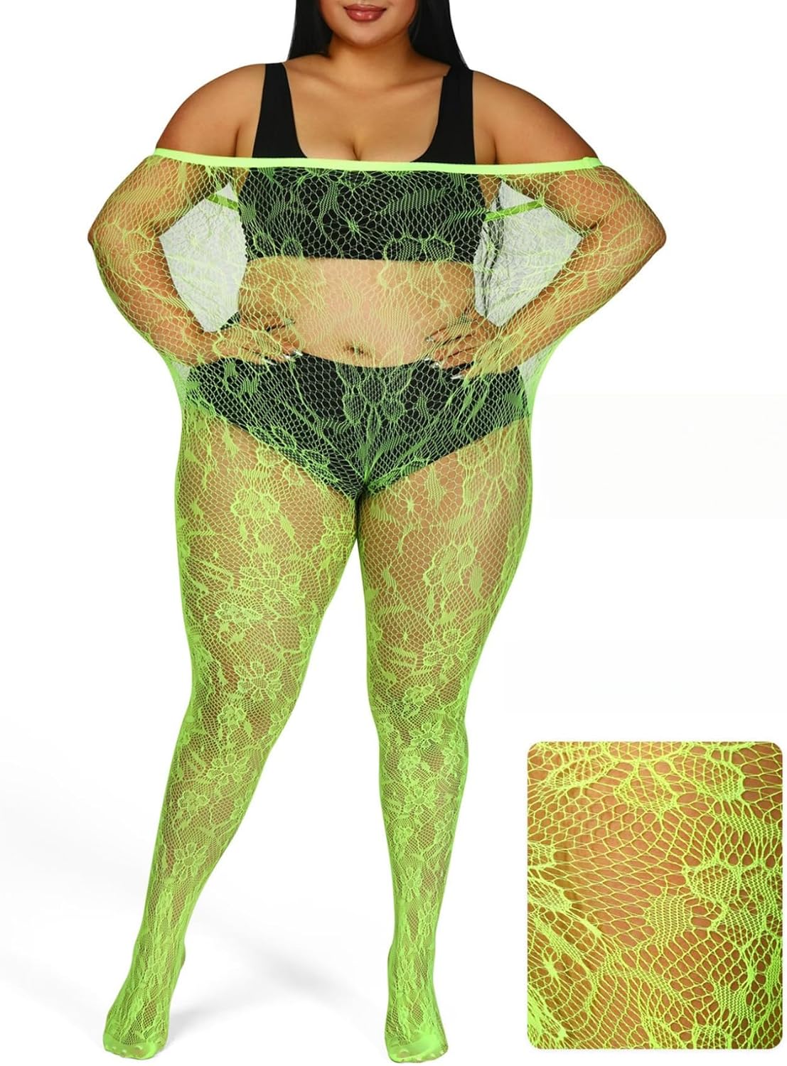Floral Lace Plus Size Tights High Waist Velvet Pantyhose Sunflower Fishnet Stockings Leggings