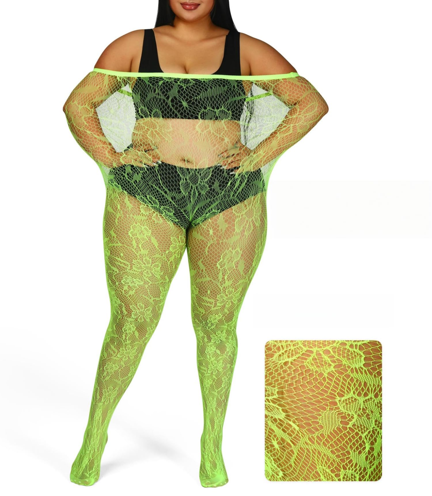 Floral Lace Plus Size Tights High Waist Velvet Pantyhose Sunflower Fishnet Stockings Leggings