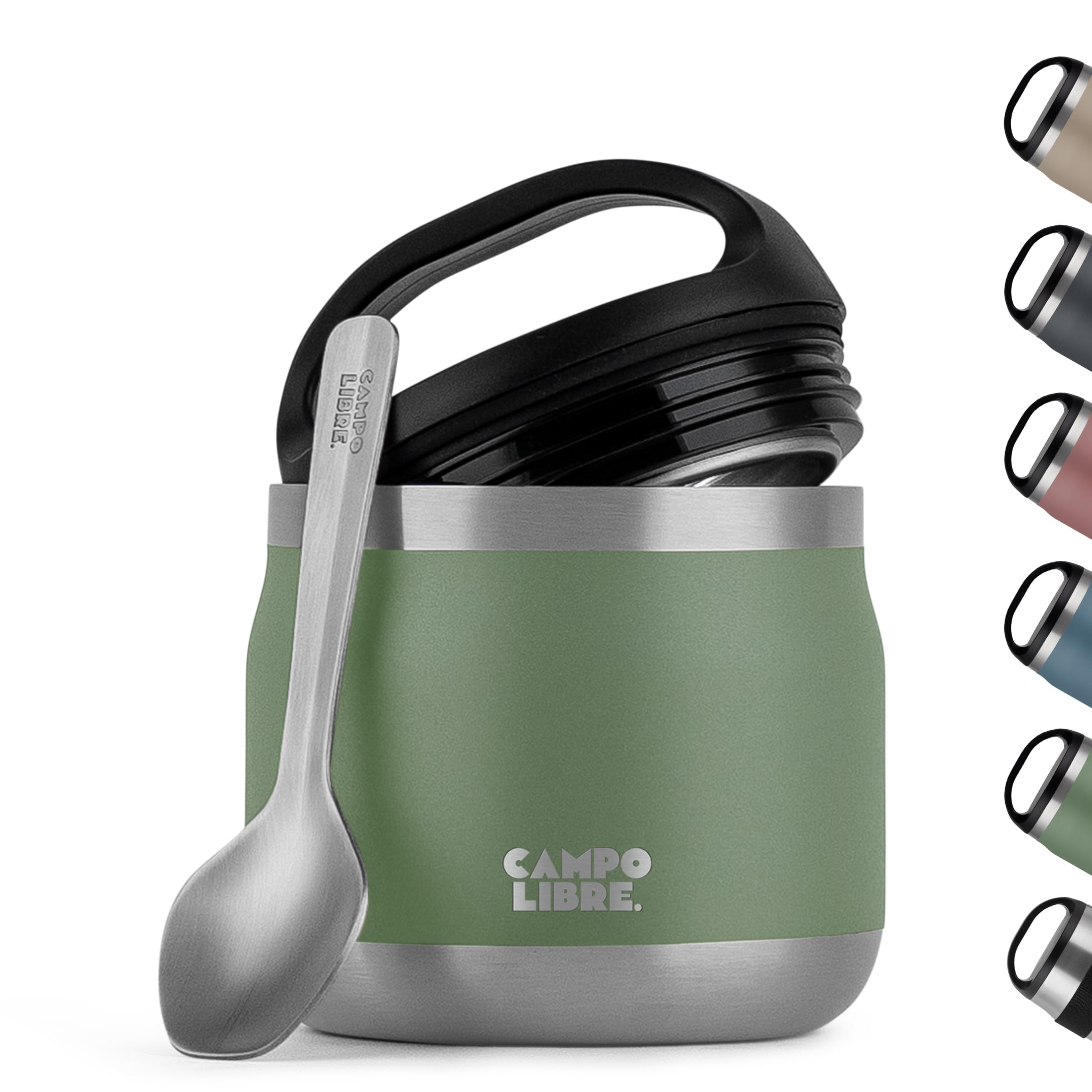 Campo Libre. Moos Campo Libre.® Food Flask 400Ml – Thermo Lunch Box With Spoon, Bpa-Free Hot & Cold Food Container For Soup, Porridge, Food Jar For Camping Or School – Leakproof & Ideal For On-The-Go, Moss