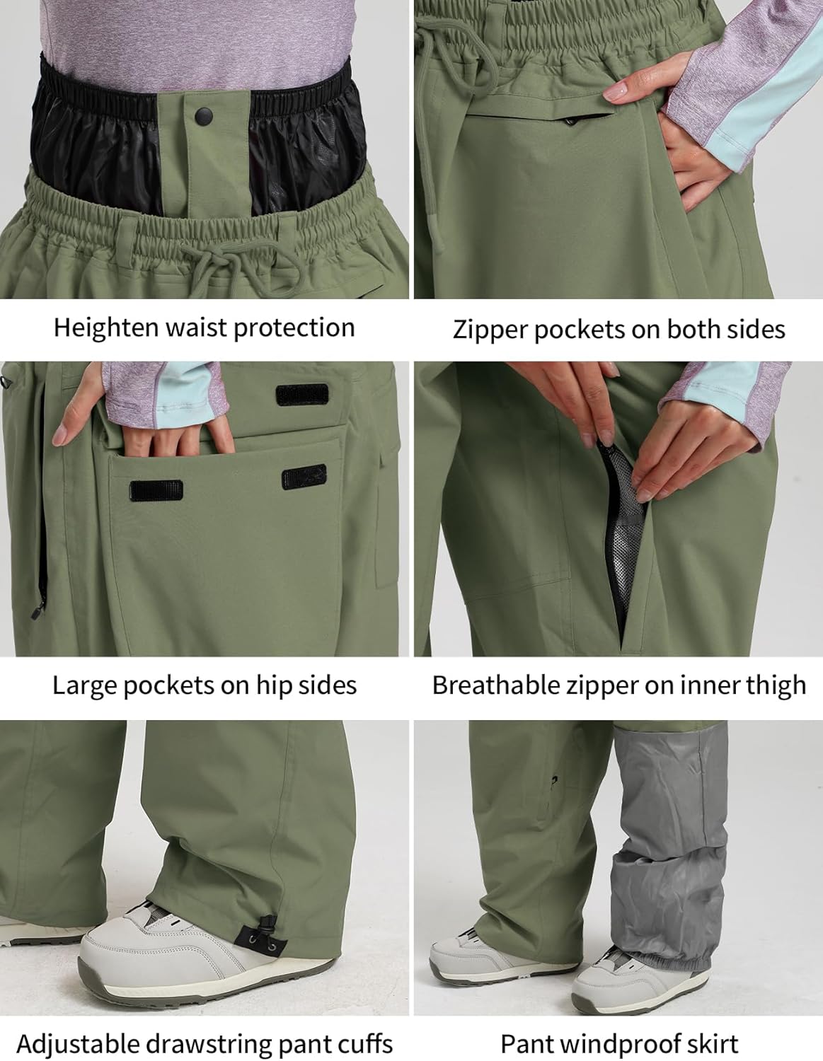 GSOU SNOW Womens Ski Jacket and Pants Set Snowsuit Snow Coat Waterproof Windproof Ski Suit Warm for Winter - Image 5