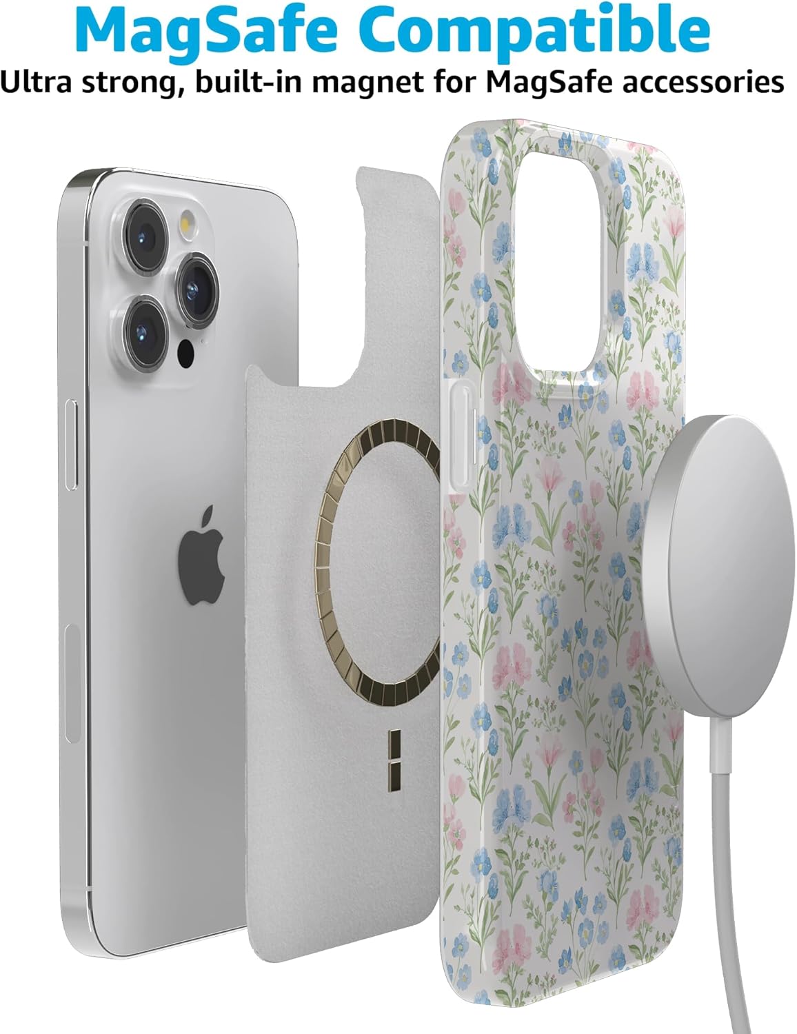Casely iPhone 15 Pro Max Case | Pastel Garden | Sunday Best | Compatible with MagSafe | Classic Ultra Slim Design