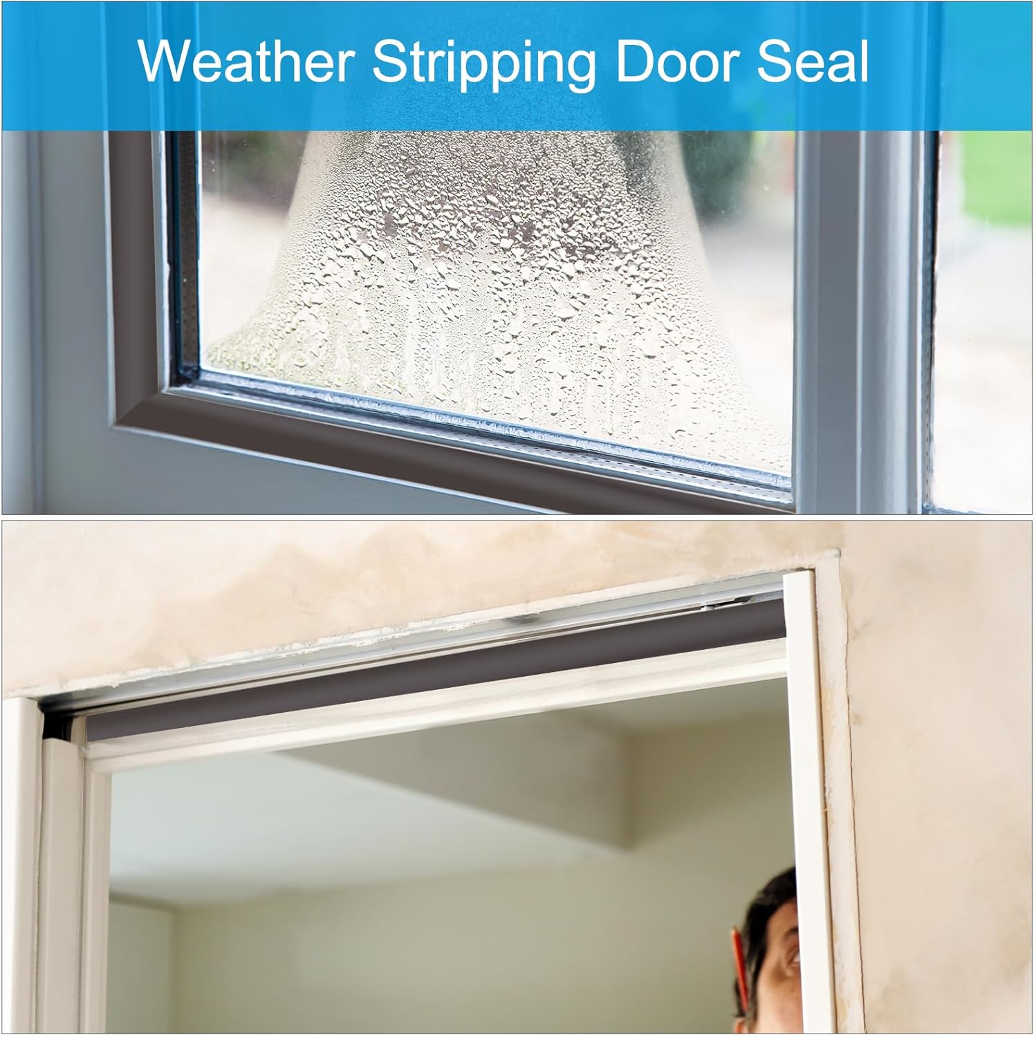 PATIKIL 39.4Ft Weather Stripping Door Seal, 9/16" x11/16 PU Foam Self Adhesive Soundproof V-Shaped Door Weather Stripping for Large Gap Door Frame Sealer Window Insulation, Brown