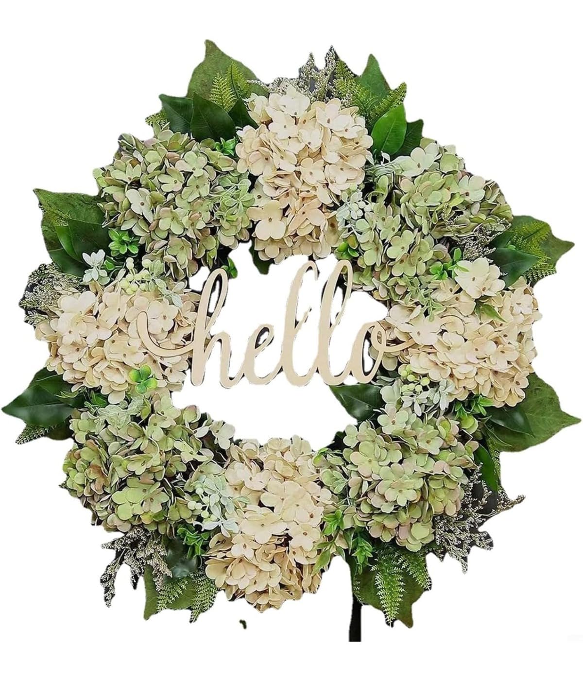 Artificial Hydrangea Wreath, Artificial Wreath, Hydrangea Wreath, 40 cm, Suitable for Decorating Front Doors, Walls and Backgrounds, Pack of 1
