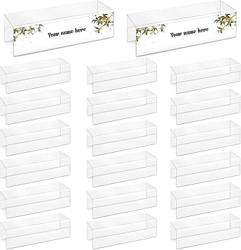 20 Pieces 2.25 Inch Cubicle Name Plate Holders Cubicle Name Tags Clear Cubicle Name Sign Bulk for Office Home Classroom Library 8.5 x 2.5 x 2.4 Inch