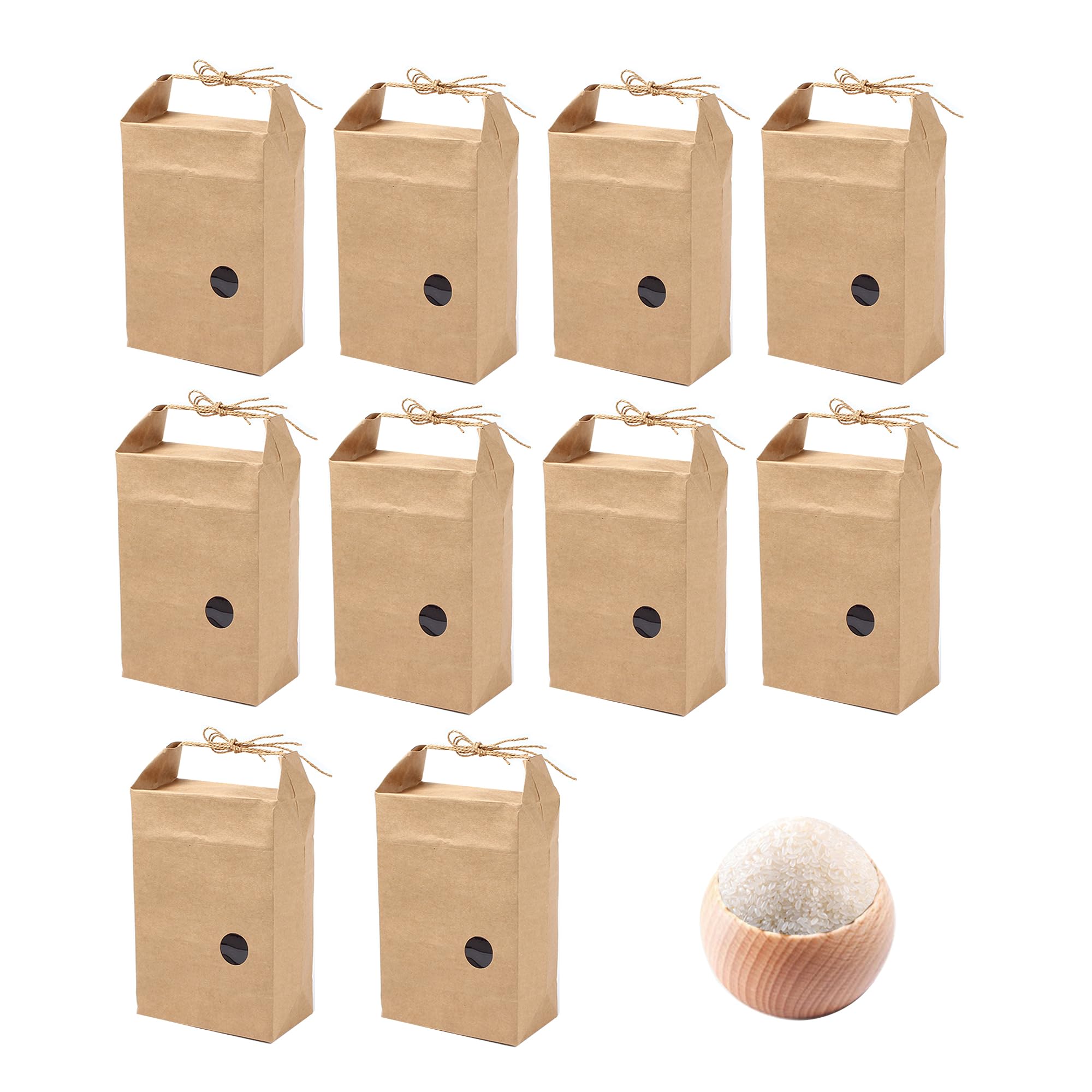 Amazon.co.jp: Desirable クラフト 米袋 無地 紐付き 小窓付き 新袋