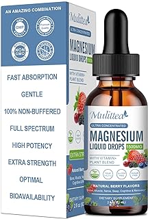 Magnesium Glycinate Liquid Drop - 4 Synergistic Magnesium Complex - Plus Potassium,L-Theanine,Vitamin B,C,D3,K2- Support Sleep, Calm, Heart, Nerves, Muscles - High Absorption - Sugar-Free - 1Pack ClimeCo Certified