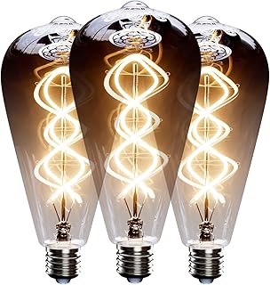 Lâmpada LED E27, ST64 6W 300 Lm 2700 K lâmpada vintage luz branca quente regulável, lâmpada decorativa para quarto, restaurante, hotel, bar, café, pack de 3
