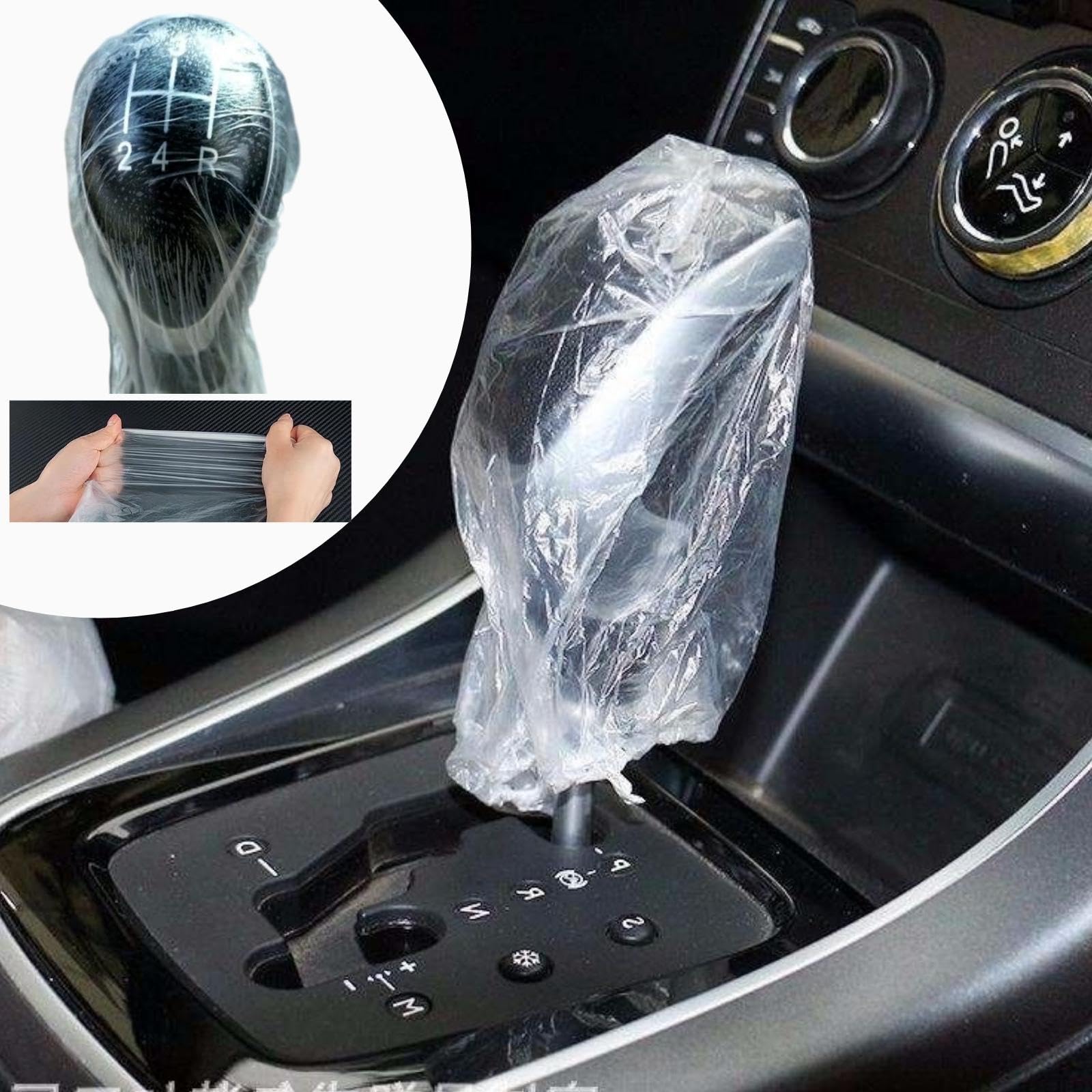 100 PCS Universal Car Disposable Handbrake Cover,100 PCS One-time Use Car Handbrake Protector for Auto Truck Bus,Auto Handbrake Protection,Convenient Handbrake Sleeve,Easy Install Car Handbrake Shield