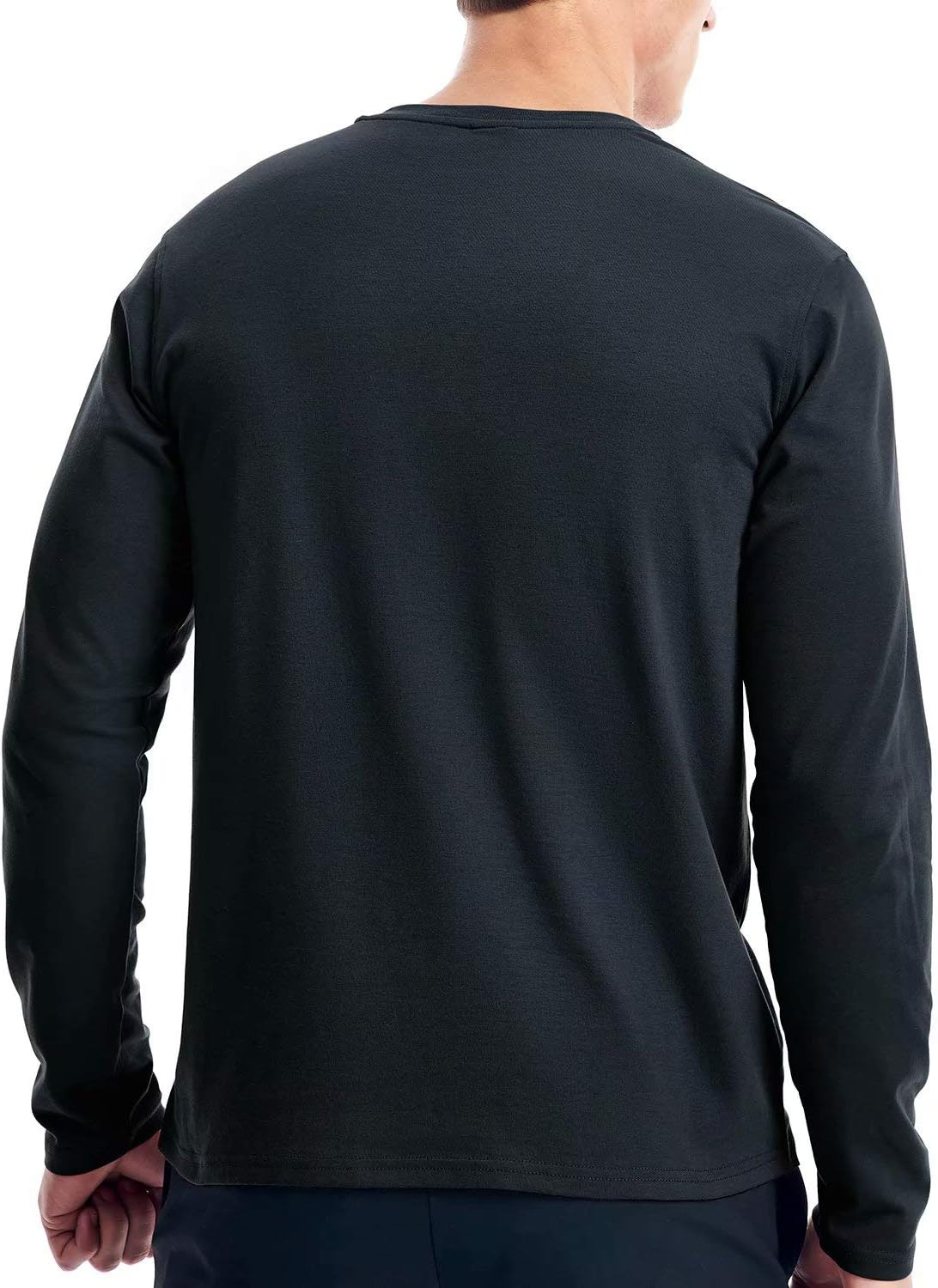 Zengjo Mens Henley Shirts Long Sleeve Casual 3 Button T-Shirts Cotton Blended Tee - Image 2