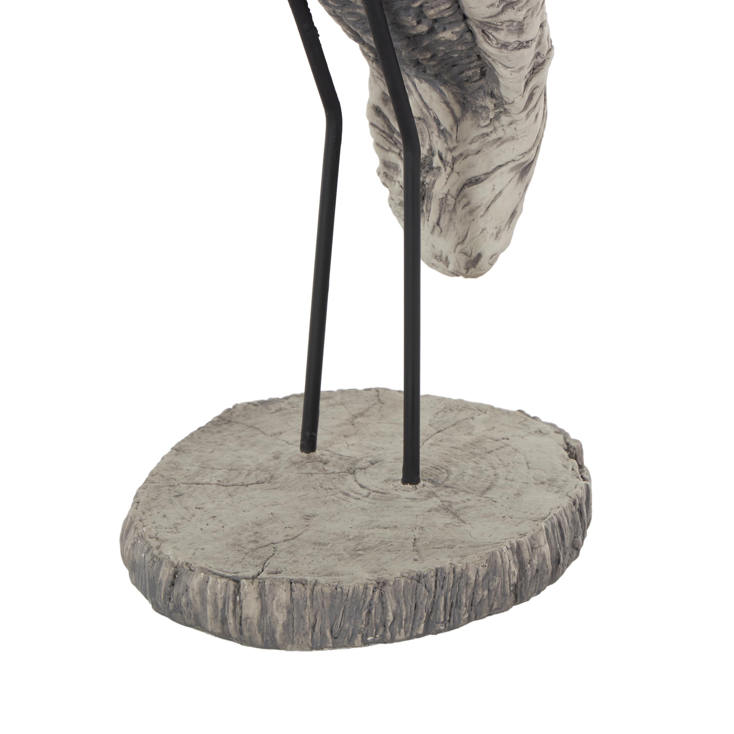 Deco 79 Polystone ptak dekoracyjna rzeźba strukturalna dekoracja domu, statuetka akcentująca, 15,2 x 25,4 x 48,3 cm, szara