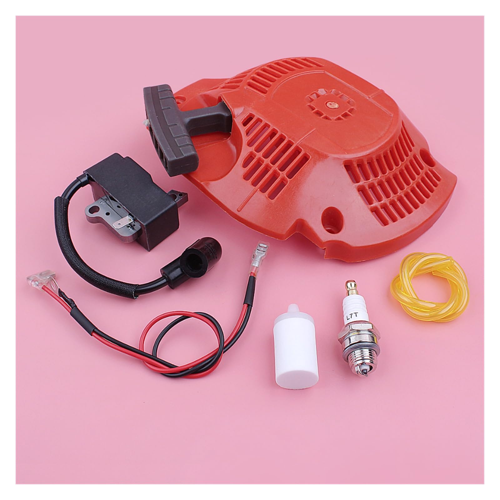 Bobina de encendido de arranque por cuerda for Husqvarna 445 450 línea de filtro de combustible herramienta de bujía motosierra reemplazar pieza de repuesto