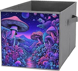 Collapsible Magic Mushroom Mushrooms Scenery Stackable Storage Bins for Shelf Organizer Shelves Basket Storage Container