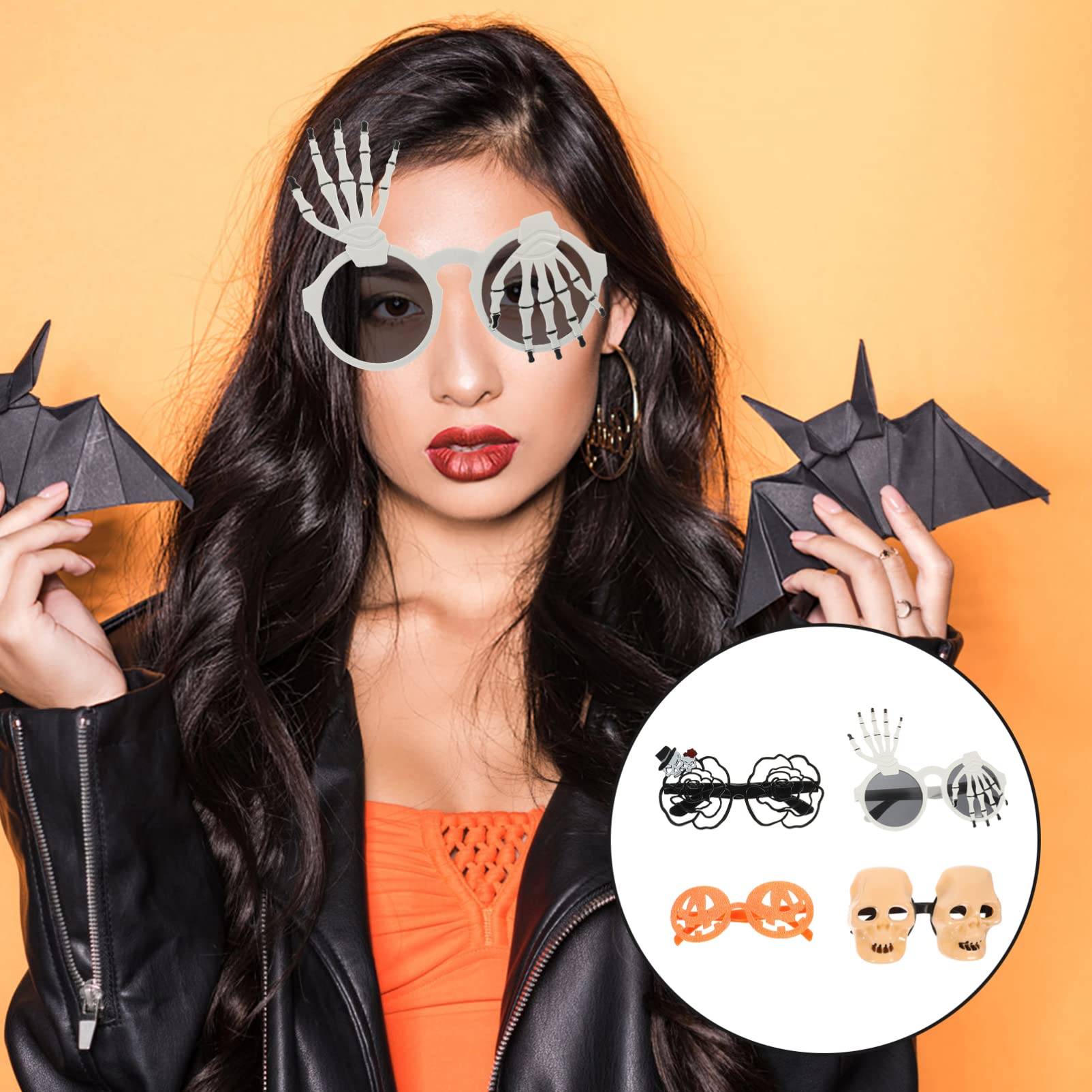 BESTYASH Gafas De Halloween Disfraz Halloween Disfraces Halloween Favores De Fiesta Gafas De Sol Gafas De Protección Accesorio Para Foto Vasos De Caca Para Disfrazarse
