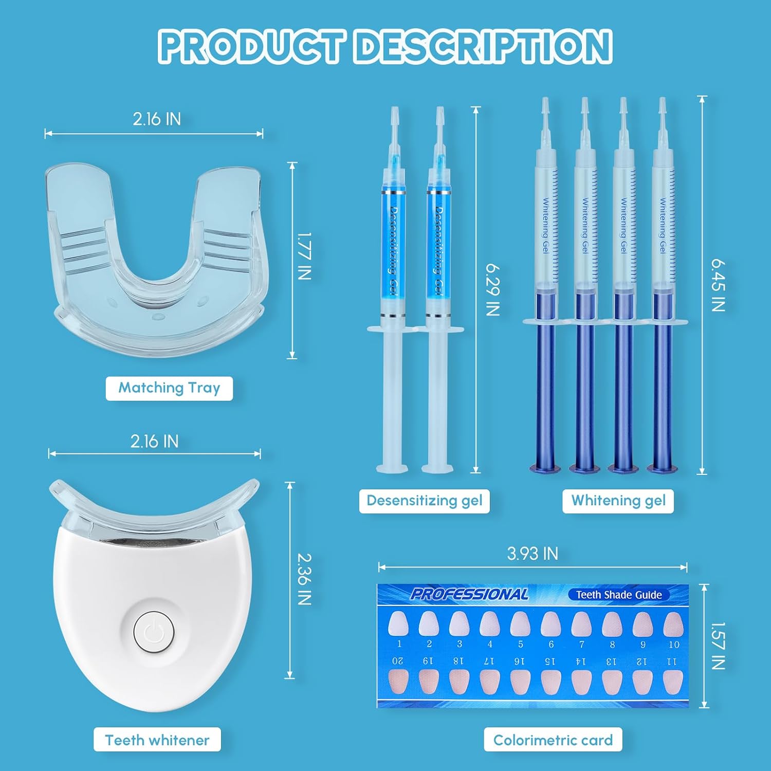 Kit Blanqueamiento Dental Profesional 6 Geles + 5 LED Ultra