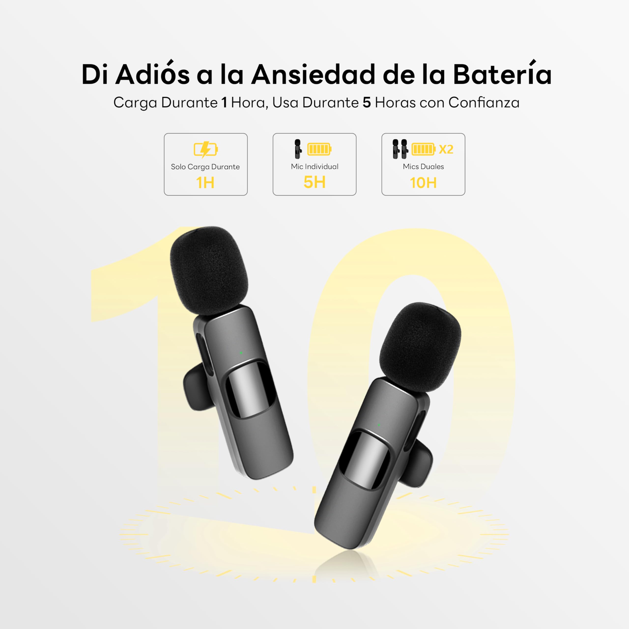 Micrófono inalámbrico para iPhone, iPad, Android, micrófono de Solapa para grabación de vídeo - 2 Pack iPhone Mic Crystal Clear Recording con USB-C para micrófono Podcast, ASMR, TikTok.