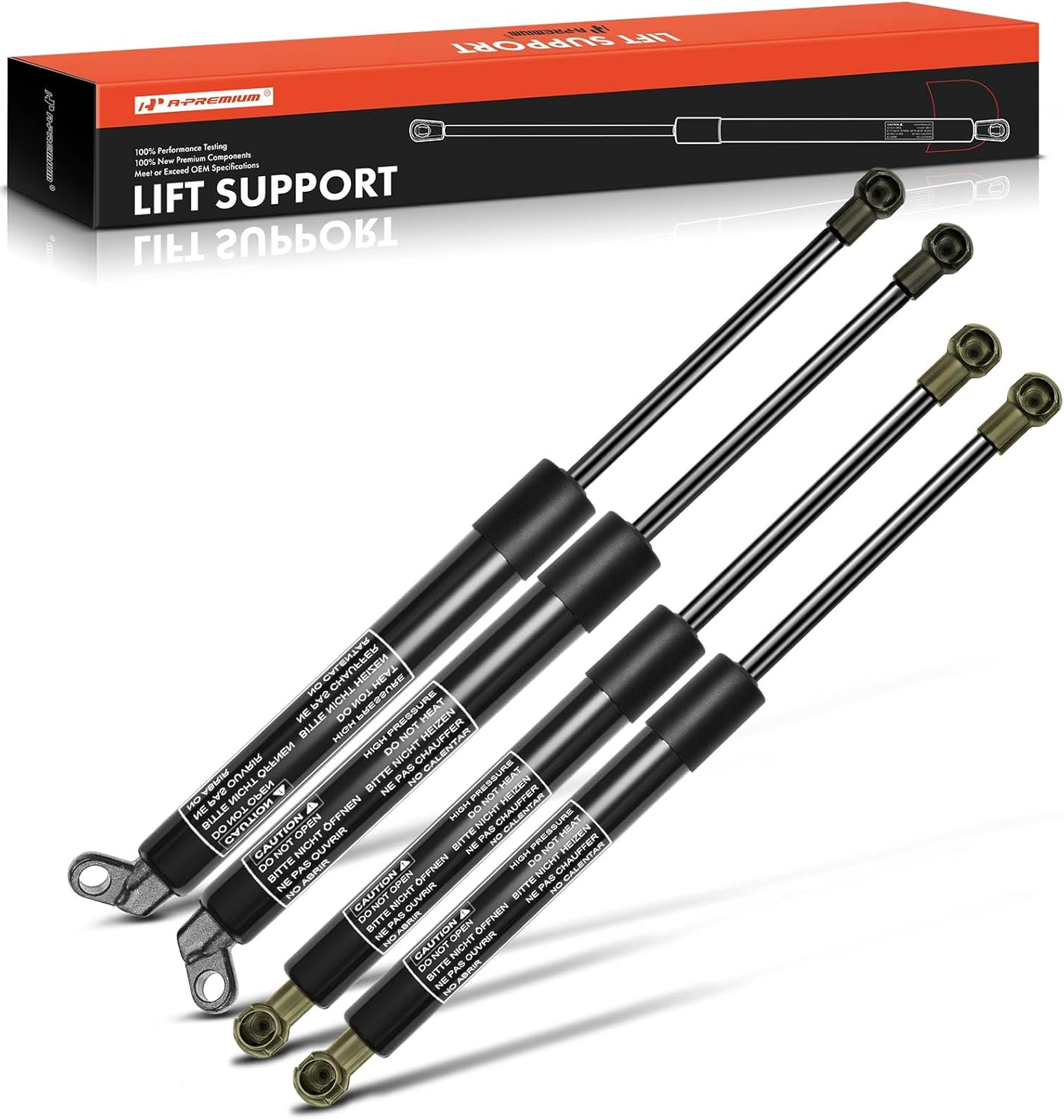 A-Premium Hood and Tailgate Rear Trunk Lift Supports Shock Struts Replacement for BMW E38 740i 1994-2001 740iL 750iL 1995-2001 Non Aluminum Hood 4-PC Set