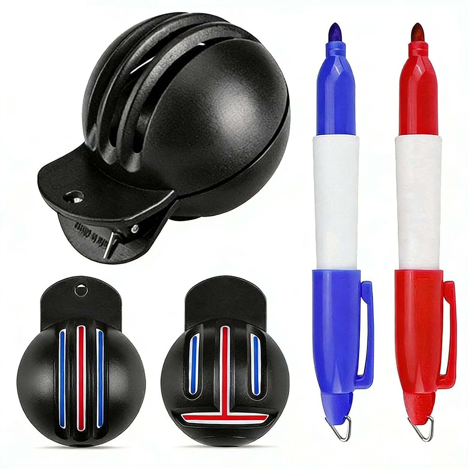 Herramienta para Marcar Bolas de Golf | Con Bolígrafos Portátiles Reutilizables | Marcador de líneas y herramienta de marcaje | para hombres y mujeres entrenamiento putt práctica curso campo deportes
