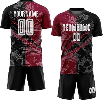 Custom Soccer Shirts and Short Set for Youth Men Women Personalized Scratch Pattern Printed Sports Team Practice Uniform
