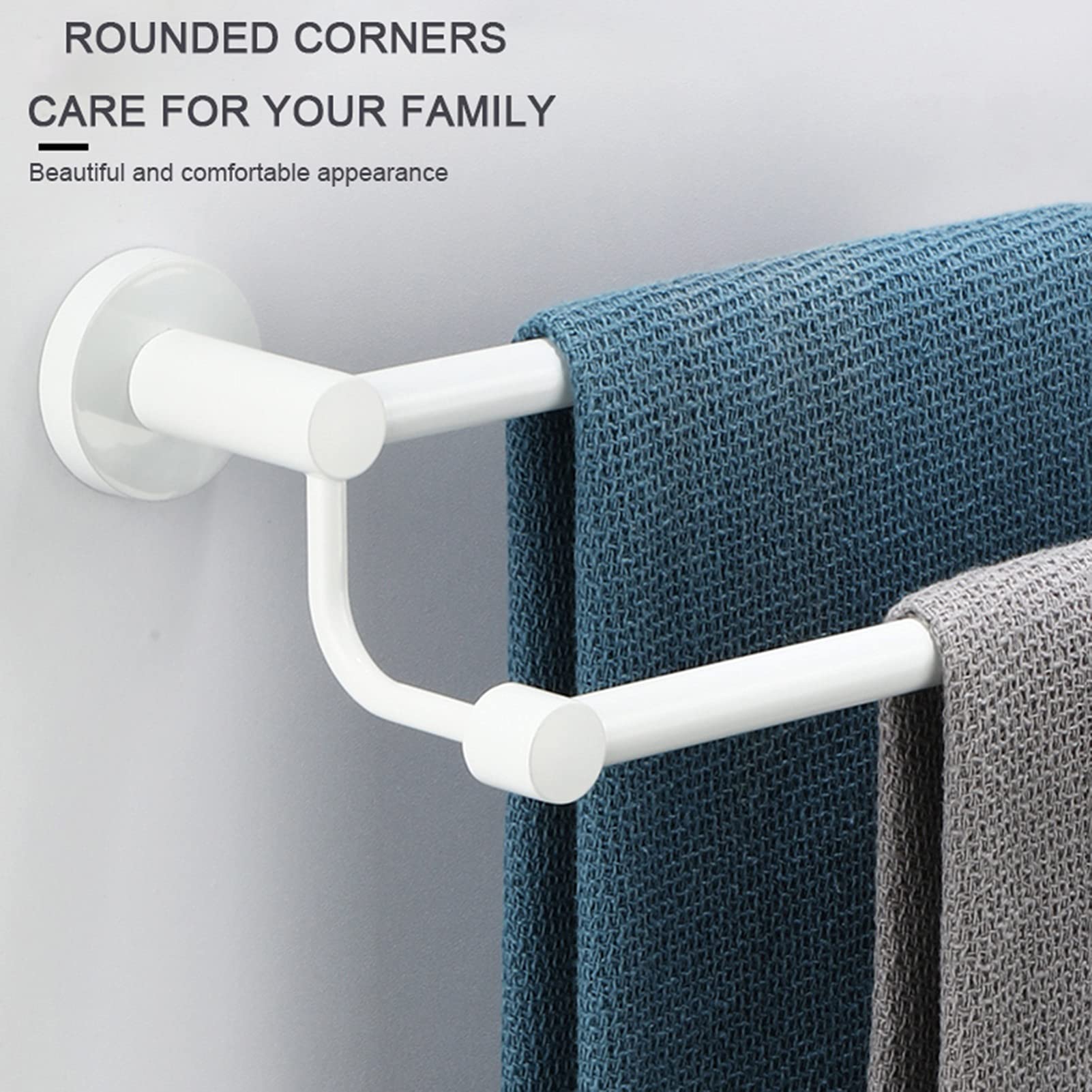 Stal nierdzewna Podwójna Ręcznik Ręcznika Ręcznik Prętówka Naczyniowa Run Rack Uchwyt do łazienki Sprzęt lub kuchnia - 30 cm / 40 cm / 50 cm / 60cm / 70 cm / 80 cm, biały (Size : 50cm)