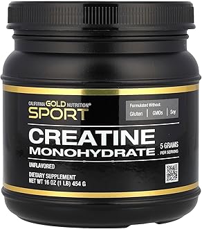 California Gold Nutrition, Creatine Powder, Micronized, Muscle and Strength Support, Creatine Monohydrate, No Gluten, No GMOs, No Soy, Unflavored, 16 oz (454 g)