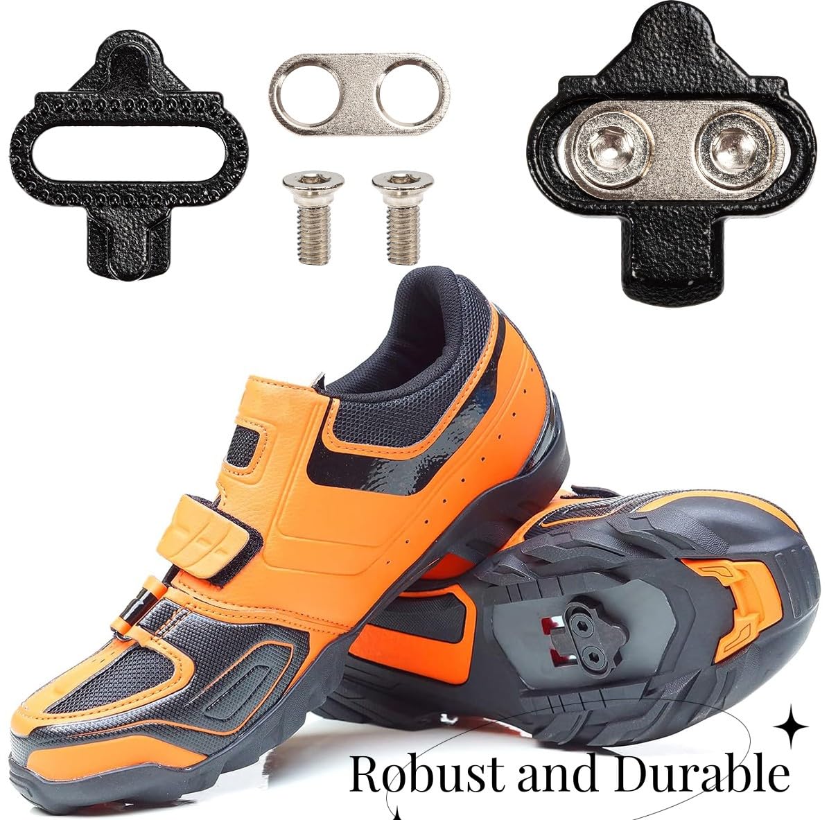 Bike Cleats, Fahrrad Schuhplattenset, Bike Pedal Cleats, Fahrrad-Stollen Pedalplatten Fahrradzubehör Set für Shimano SPD Sl Cleats SM-SH51Spinning, Indoor-Radfahren, Mountainbike (Silber) Sport & Freizeit