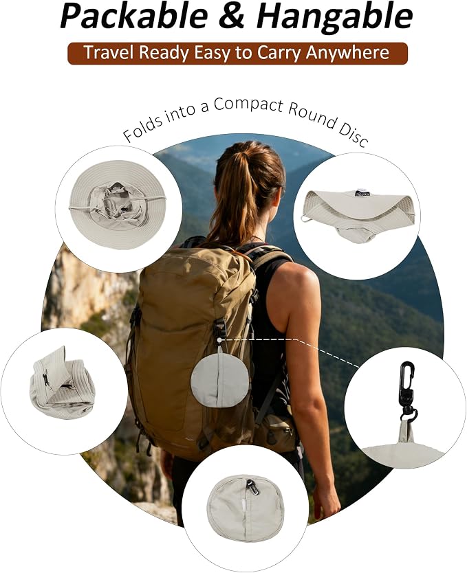 Sombrero de mujer plegable con protección solar UPF50 miniatura 3