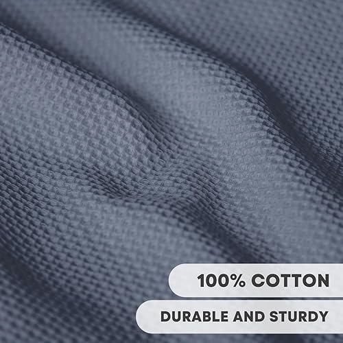 Miniatura 2 de Artoid Mode Juego de 6 paños de cocina de 100 % algodón, tejido de punto gofre, color beige, marrón, gris oscuro, 12 x 12 pulgadas, ultra suaves,