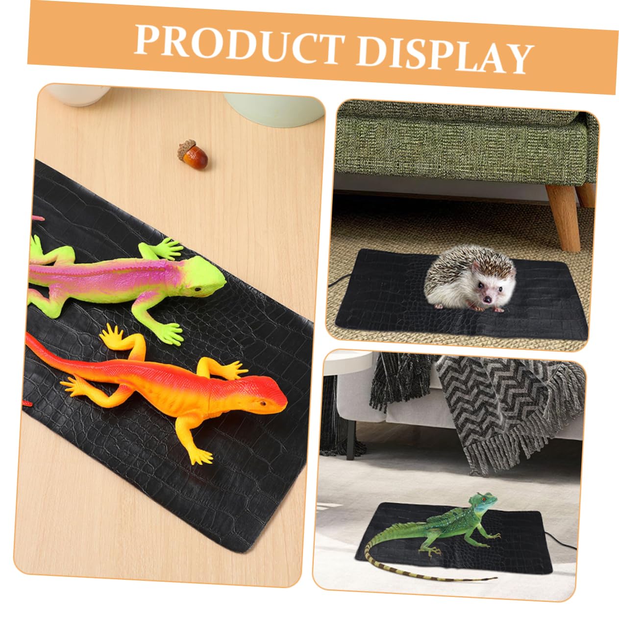 2stücke USB Heizmatte für Haustiere mit Temperaturstufen Tragbar und Langlebig Geeignet für Reptilien Schildkröten und Kleine Säugetiere mit Verschiedenen Strukturen