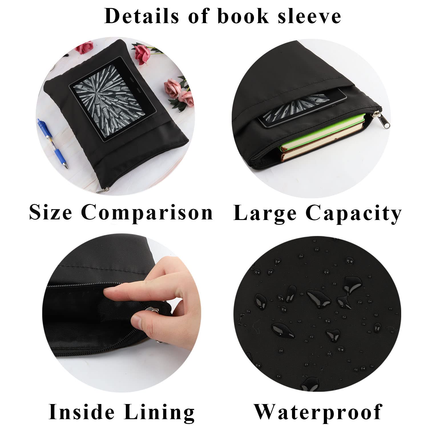 PLITI Wizard Book Sleeve Book Lover Gift Bookworm Borsa per lettori, scrittori, bibliotecari, bibliofili, amanti della lettura (libri girare BSblU)