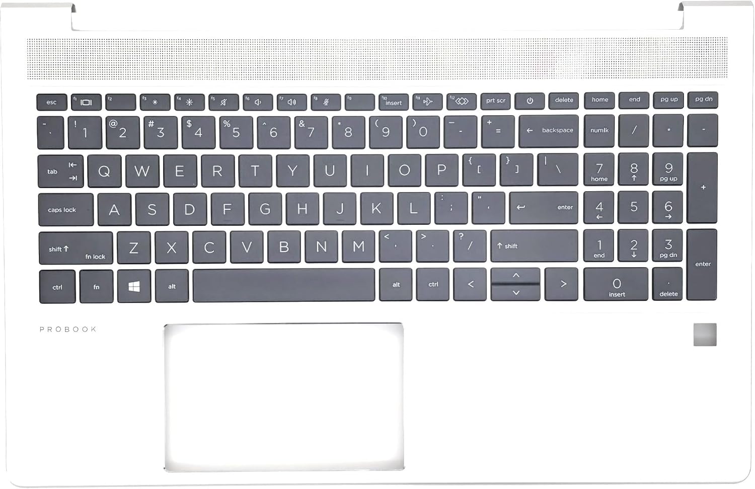 Replacement for HP Probook 450 455 G9 Laptop US Layout Upper Case Palmrest Top Cover with Keyboard Assembly N01934-001 Silver